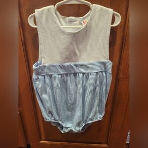 Jelly Beans White and Blue Striped Kids One Piece